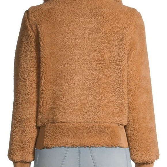 Jason Maxwell Women's  WHITE Faux Sherpa Bomber Jacket size M - Picture 4 of 5